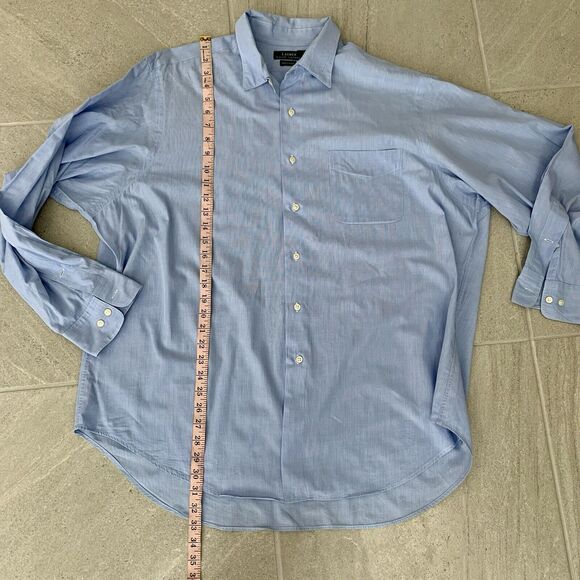 Ralph Lauren Shirt Men's Size 17.5 32/33 Blue Striped Dress Casual Business Work - Picture 4 of 4